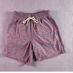 FAIR‎ HARBOR Men's Small Floral Print Board Shorts Trunks Shorts 7" Lined